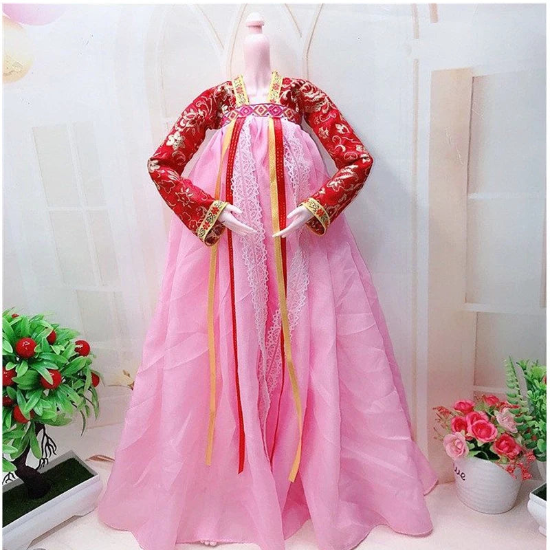 1/3 BJD Dolls Hanfu Clothes Chinese Traditional Costume for 60cm Princess Doll Long Skirt Fairy Dress Accessories Toys Gift Toys