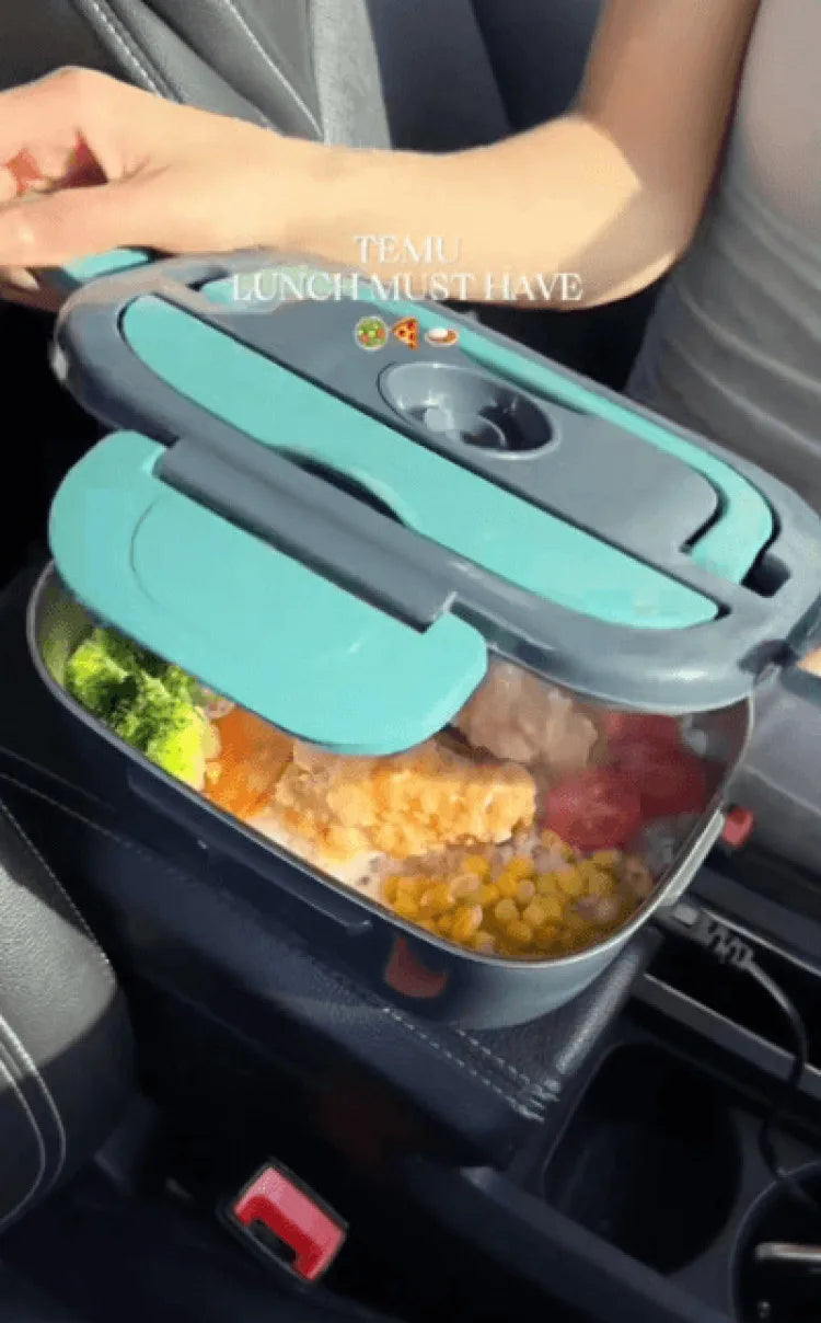 1.5 L 60W Electric Lunch Box Food Warmer Portable Food Heater for Car Or Home - Leak Proof, Lunch Heating Microwave for Truckers