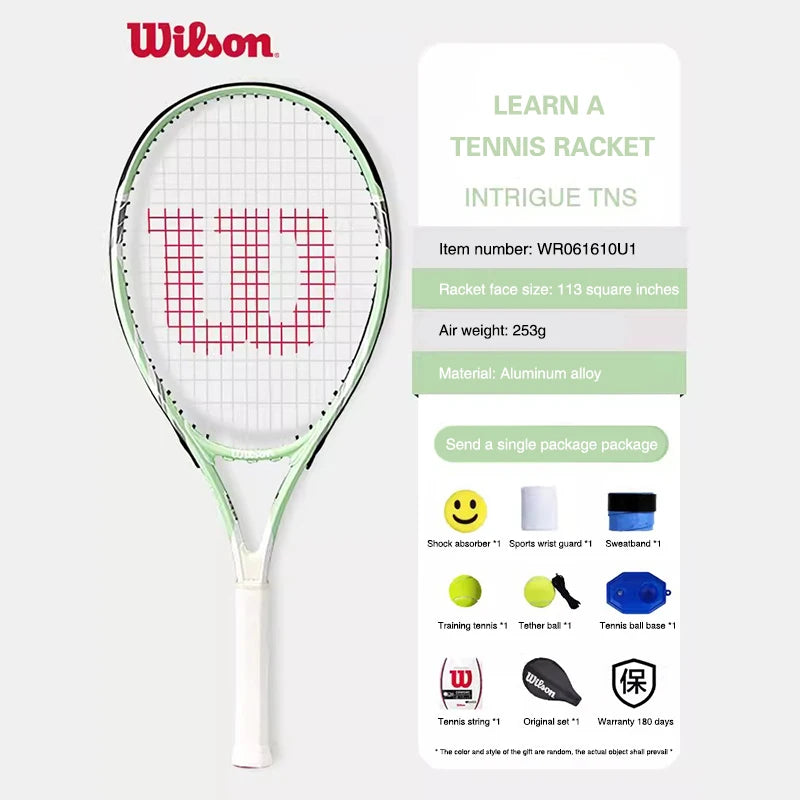 Wilson Tennis Rackets Professional Adults Beginner Carbon Alloy Rackets with Line Self-Practice Beginner Elastic Tennis Racket