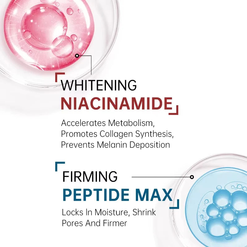 Niacinamide Whitening Face Serum Dark Spot Removal Moisturizing Shrinking Pore Hyaluronic Acid Nourishing Facial Skin Care