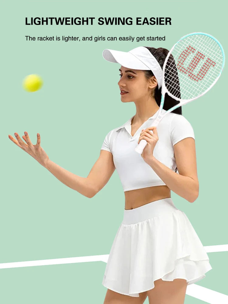 Wilson Tennis Rackets Professional Adults Beginner Carbon Alloy Rackets with Line Self-Practice Beginner Elastic Tennis Racket