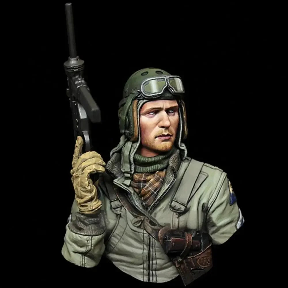1/10 resin bust model, American soldier figurine white mold, handmade, theme, unassembled and colored