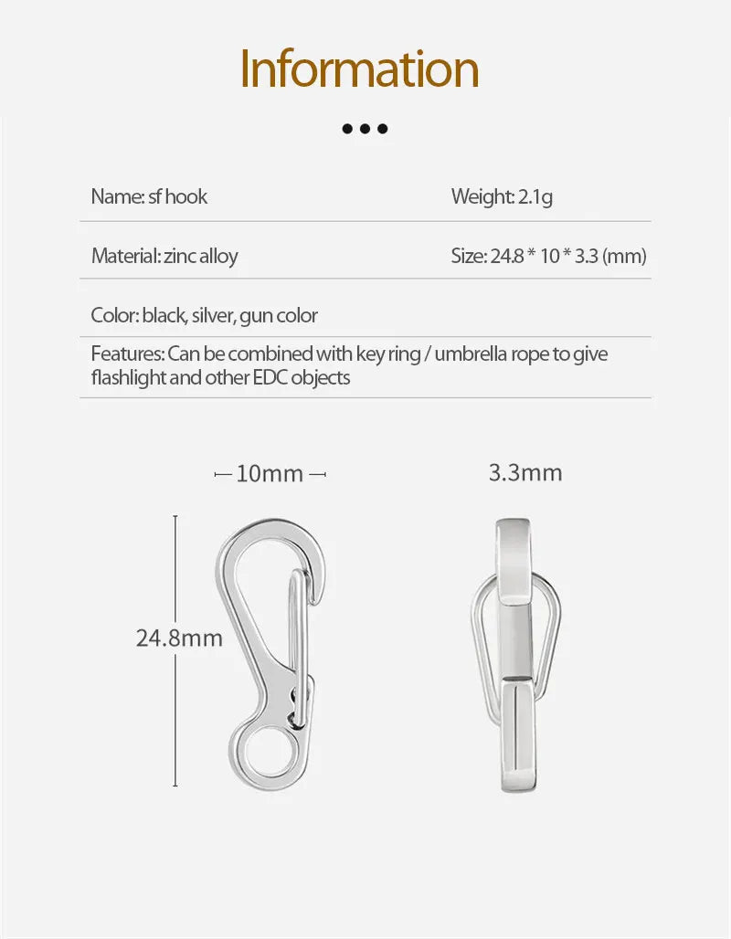 EDC SF Gear Mini Spring Hang Mountain Climb Paracord Quickdraw Carabiner Tactical Keyring Survive Camp Clasp Hook Backpack Hike