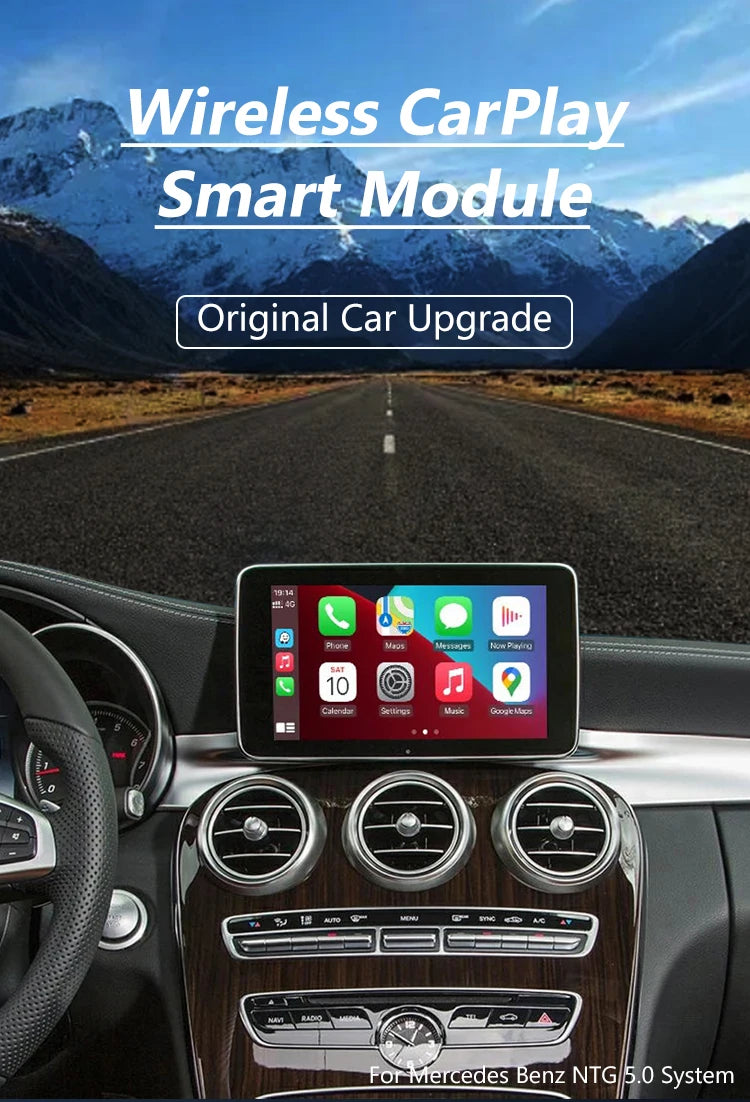 Wireless CarPlay for Mercedes Benz 5.0 A CLA GLA W176 C-Class W205 GLC 2015-2018 with Android Auto Mirror Link AirPlay Car Play