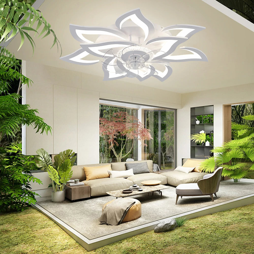 New style ceiling fan light modern LED fan light 92W smart remote control ceiling fan with light living room bedroom