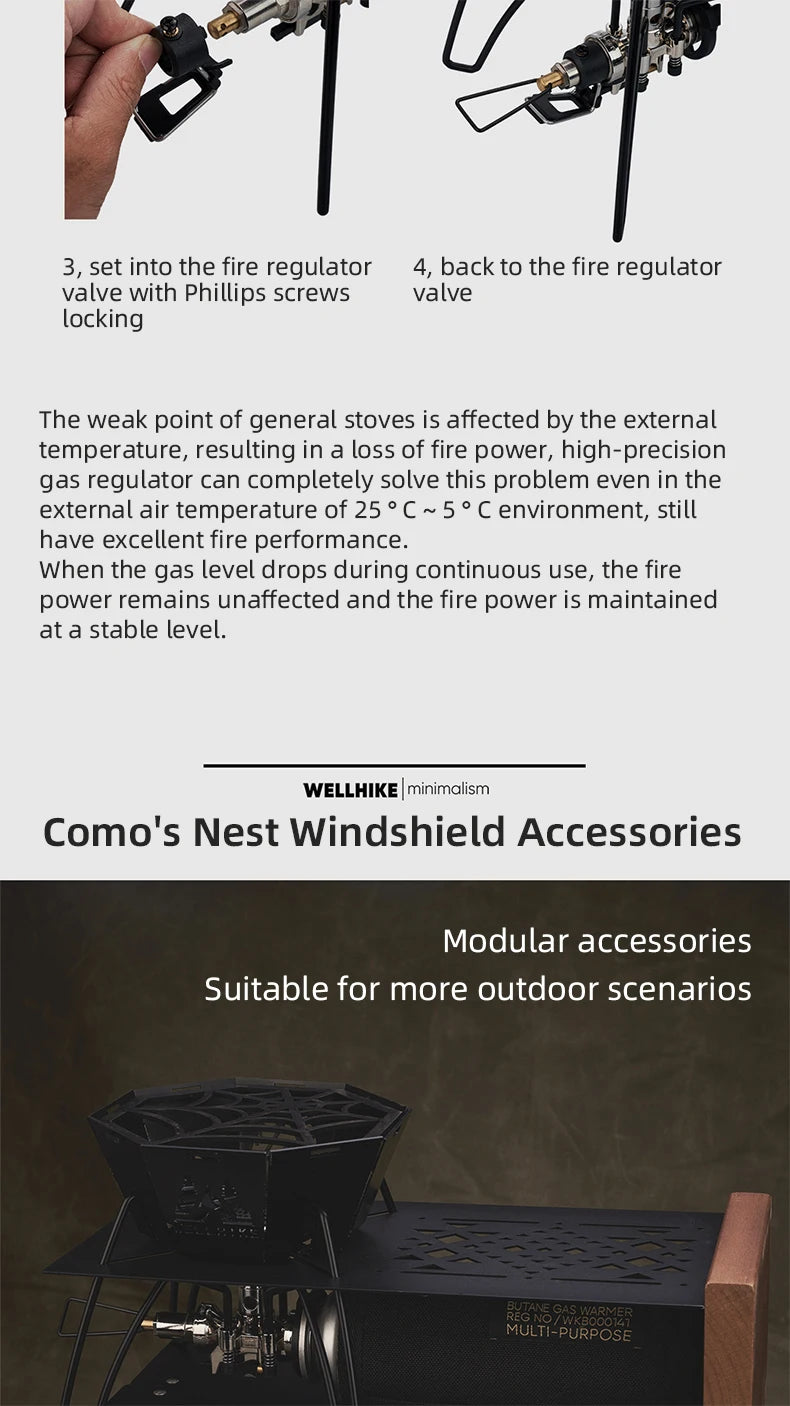 WELLHIKE New SWS Lightweight Outdoor Stove Spider Stove Folding mini Cassette Stove Camping Tableware BBQ Outdoor Tabletop Stove