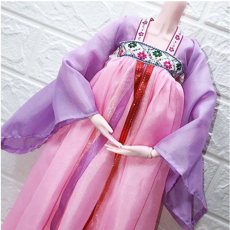 1/3 BJD Dolls Hanfu Clothes Chinese Traditional Costume for 60cm Princess Doll Long Skirt Fairy Dress Accessories Toys Gift Toys