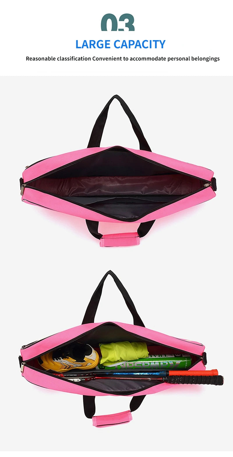 YWYAT Sports Bag Badminton Bag Single Shoulder 3 Rackets Backpack Tennis Badminton Racket Bag Thickened Nylon Beach Tennis Bag