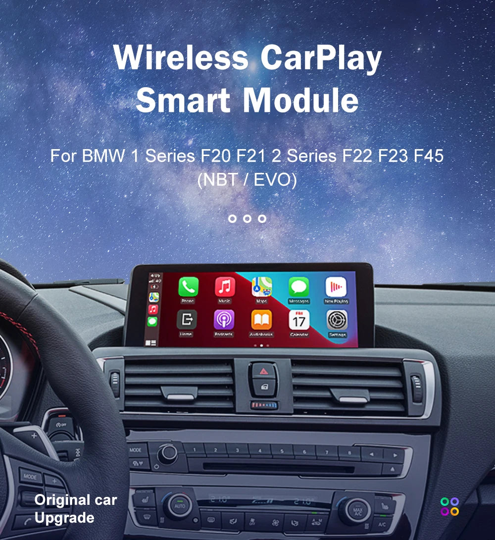 WirelessCarPlay For BMW Series 1 2 F20 F21 F22 F23 F45 2012-2020 NBT EVO with Android Auto Mirror Link AirPlay Car Play