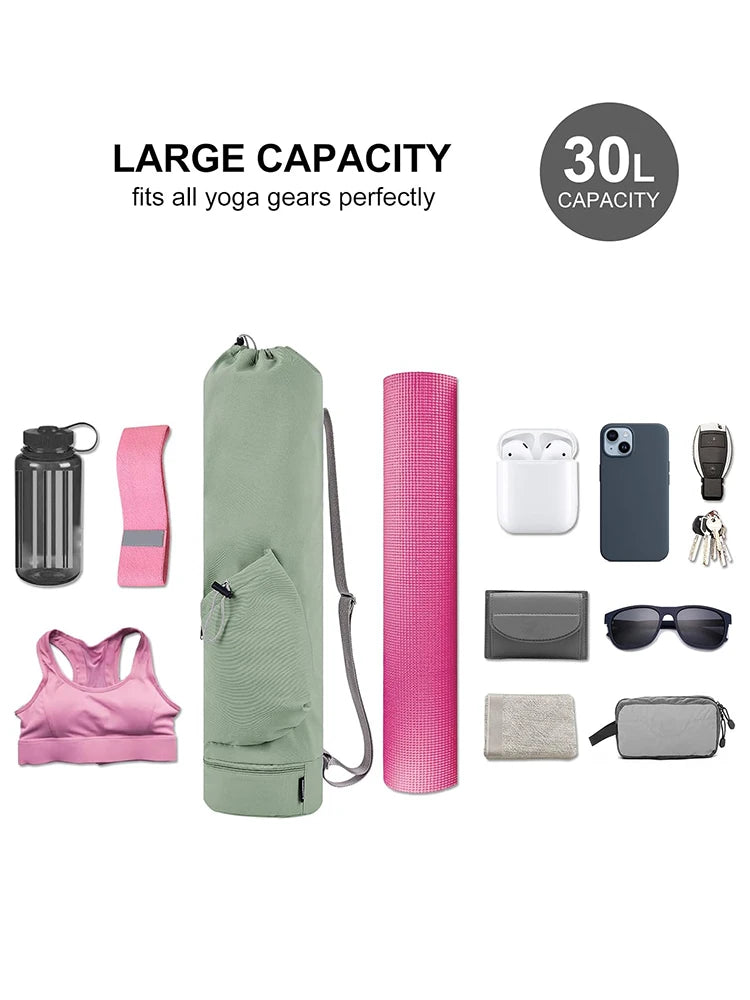 Yoga Mat Bag with Water Bottle Pocket & Wet Storage – Multi-Functional Carrier for Gym, Pilates & Fitness