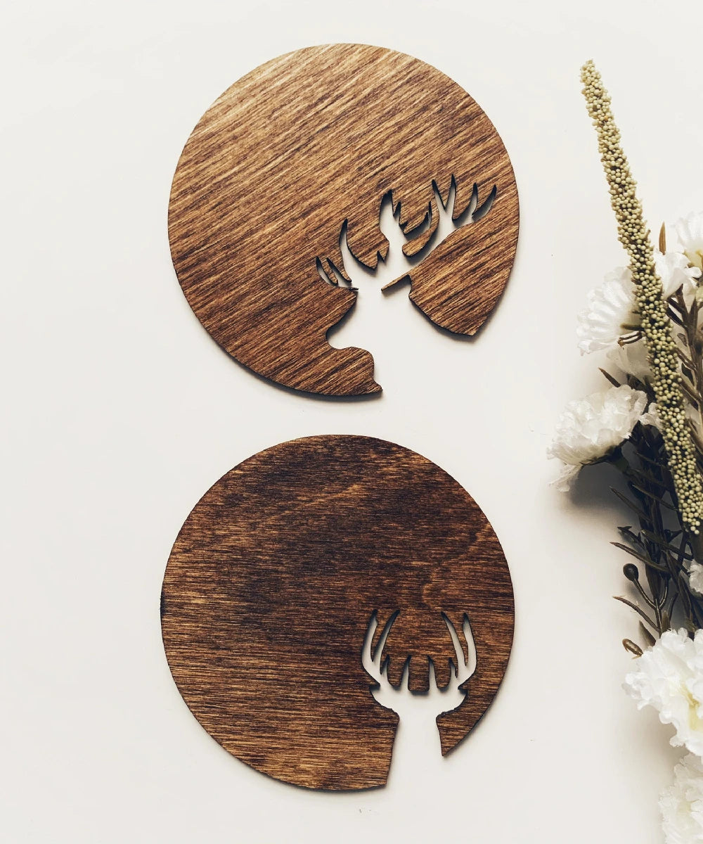 Custom Wooden Deer Sign - Personalized Rustic Name Plate for Kids&