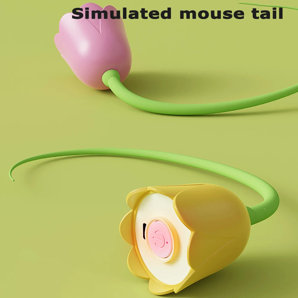 Interactive Cat Toys for Indoor Cats Silicone Mouse Tail Toy Simulated Mouse Hunting Recharge Automatic Interactive Cat Toys