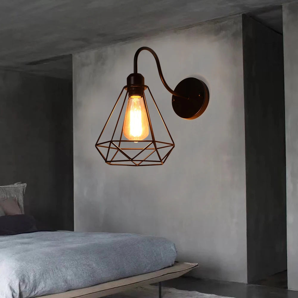 Industrial Vintage Wire Cage Wall Sconces Lights Lighting Fixtures