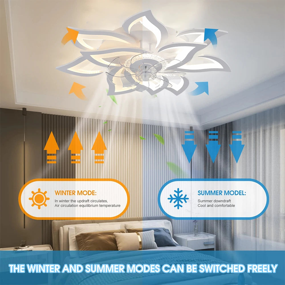 New style ceiling fan light modern LED fan light 92W smart remote control ceiling fan with light living room bedroom