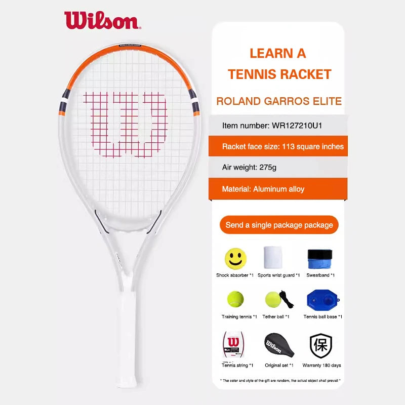 Wilson Tennis Rackets Professional Adults Beginner Carbon Alloy Rackets with Line Self-Practice Beginner Elastic Tennis Racket