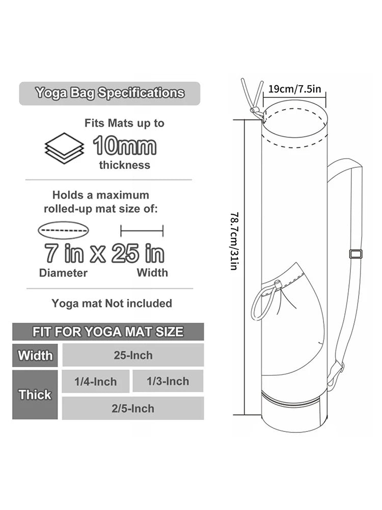 Yoga Mat Bag with Water Bottle Pocket & Wet Storage – Multi-Functional Carrier for Gym, Pilates & Fitness
