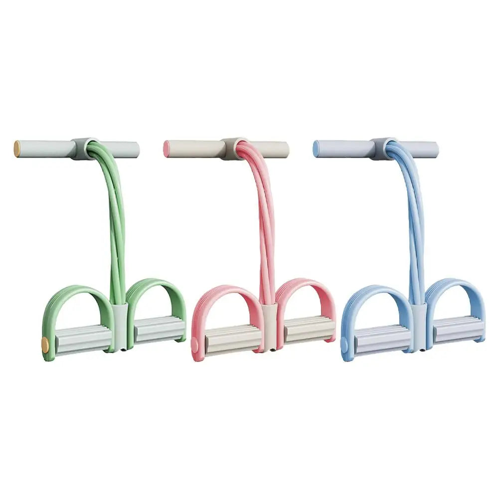 4 Tube Pedal Tensioner Portable Resistance Band Sit Up Fitness Equipment Yoga Stretching Tummy Trimmer Pull Rope Equipment