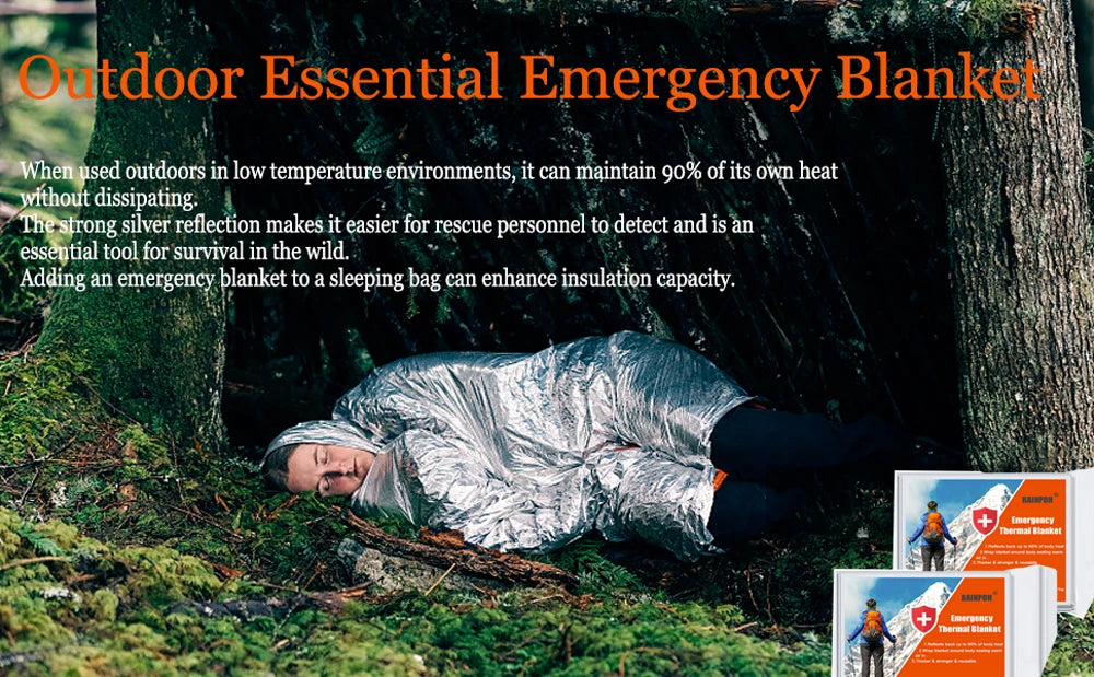 Survival Emergency Mylar Thermal Blanket Foil Space Blanket for NASA Body Warmer Outdoor First Aid Camping Gear Hiking Travel
