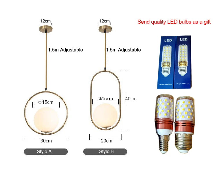 XCLuuHY Nordic Pendant Lights Milk White Ball Lamp Simple Personality Style Applicable To Restaurant Bar Dining Room Bedroom