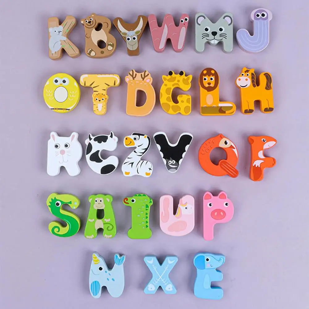 Learning Toys Alphabet Puzzle Wooden Animals Alphabet Puzzle For Toddlers ABC Puzzles Board Educational Toys For Kids Preschool