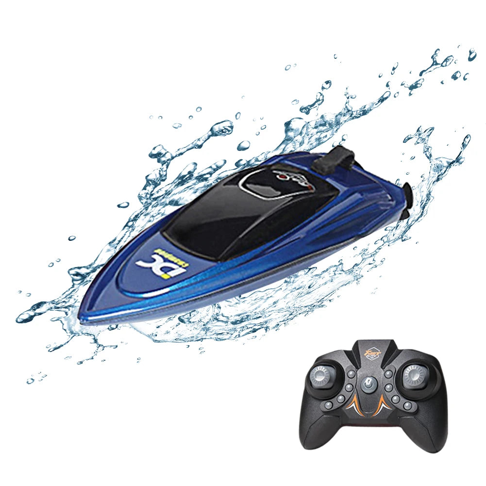 Waterproof 2.4GHz RC Boat High Speed Electric Ship Water Model with LED Lights Children Remote Control Ship Toy
