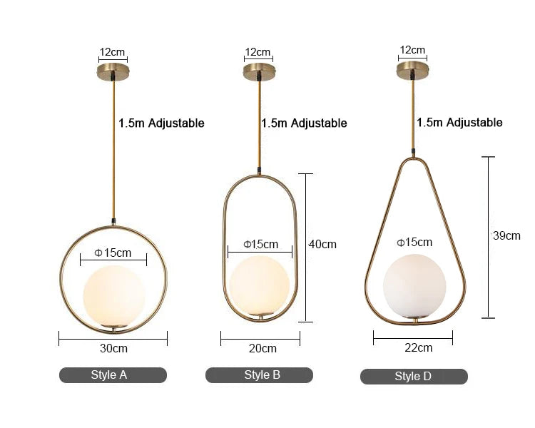XCLuuHY Nordic Pendant Lights Milk White Ball Lamp Simple Personality Style Applicable To Restaurant Bar Dining Room Bedroom