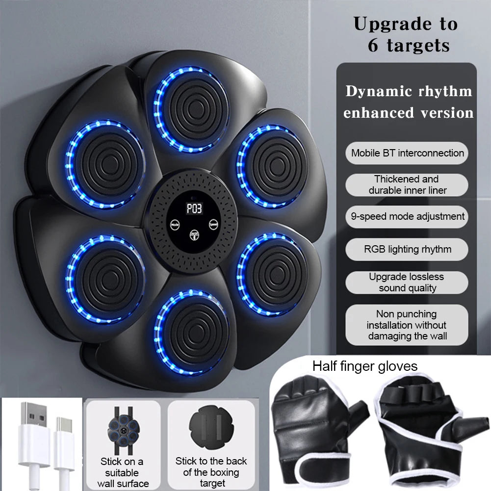 Smart Music Boxing Machine Sports Fitness Boxing Trainer Home Exercise Response Training Boxing Wall Target for Adult/Children