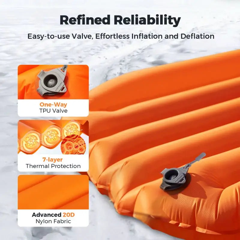 FLEXTAILGEAR ZERO MATTRESS MUMMY - Insulated Sleeping Pad with 6.0 / 5.6 R-Value, Ultralight Inflatable Camping Mat
