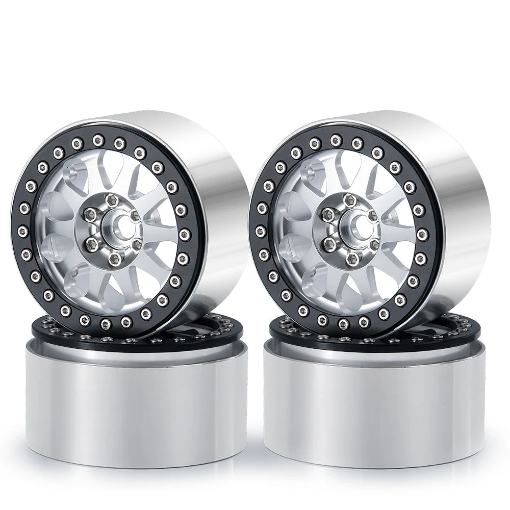 YEAHRUN 2/4pcs Metal Beadlock 2.2 inch Wheel Rims Hubs for Axial Wraith 90048 RR10 TRX-4 1/10 RC Crawler Car Upgrade Parts
