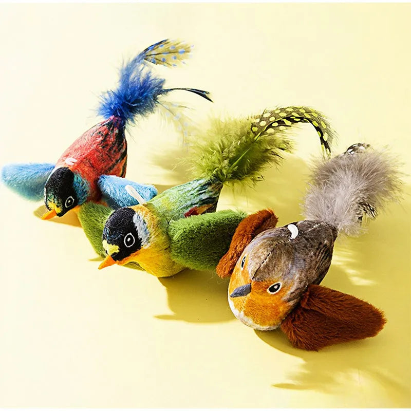1 Pc Cat Toys For Indoor Cats Interactive Cat Toy Realistic Bird Sound Cat Toy Plush Cat Toy Catnip Cat Toy for Cats Kitten Toy