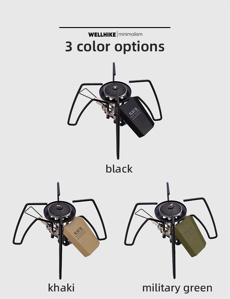 WELLHIKE New SWS Lightweight Outdoor Stove Spider Stove Folding mini Cassette Stove Camping Tableware BBQ Outdoor Tabletop Stove