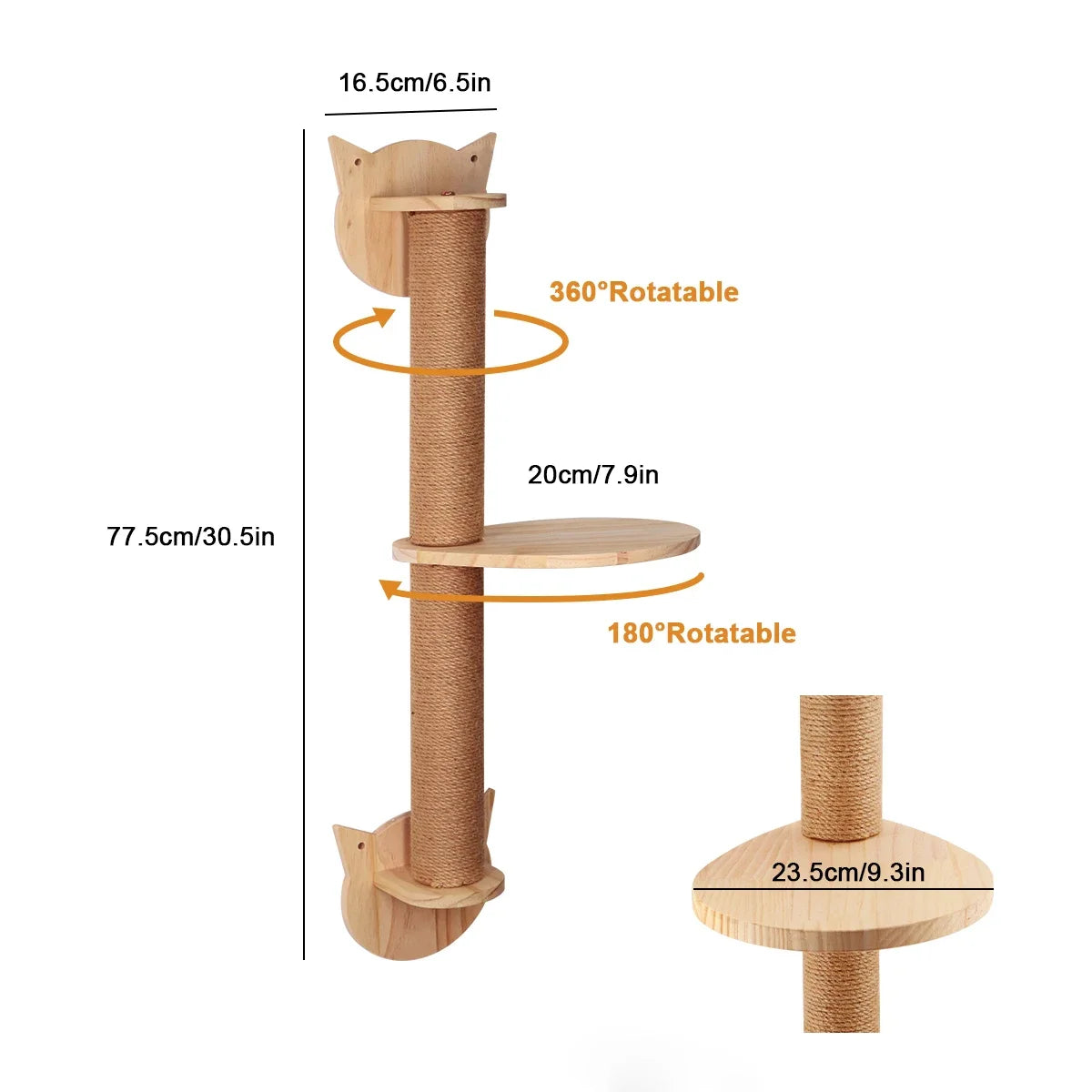 Cat Climbing Shelves Wall Mounted Cat Tree with Sisal Scratching Post Jumping Platform Ladder Cats Supplies Indoor Pet Furniture