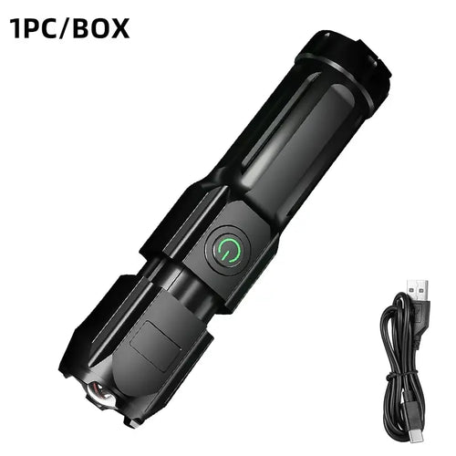 Strong Light Flashlight Outdoor Emergency Multi Functional USB Camping