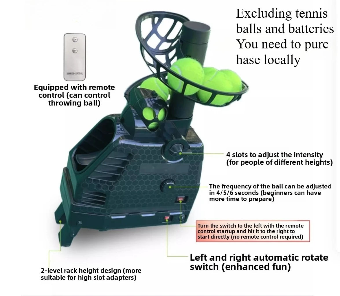 Tennis Tossing Machine Self-help Single Practice Catcher Multi-ball Training Assist Portable Tennis Tossing Machine