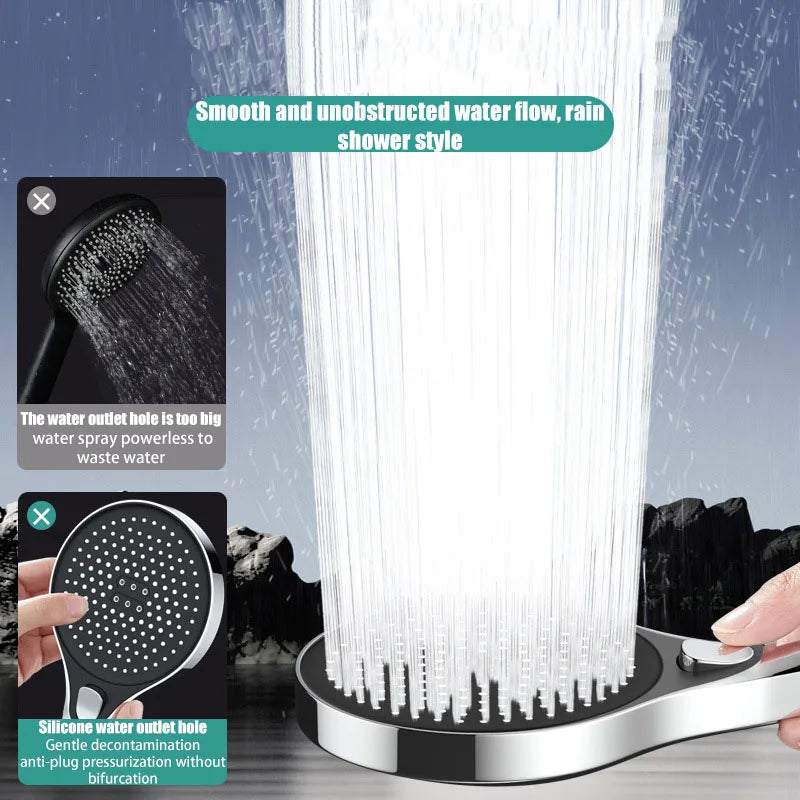 Showerhead 3 modes shower for bathroom items large panel accessories knobs showers replete portable heads parts fixture home