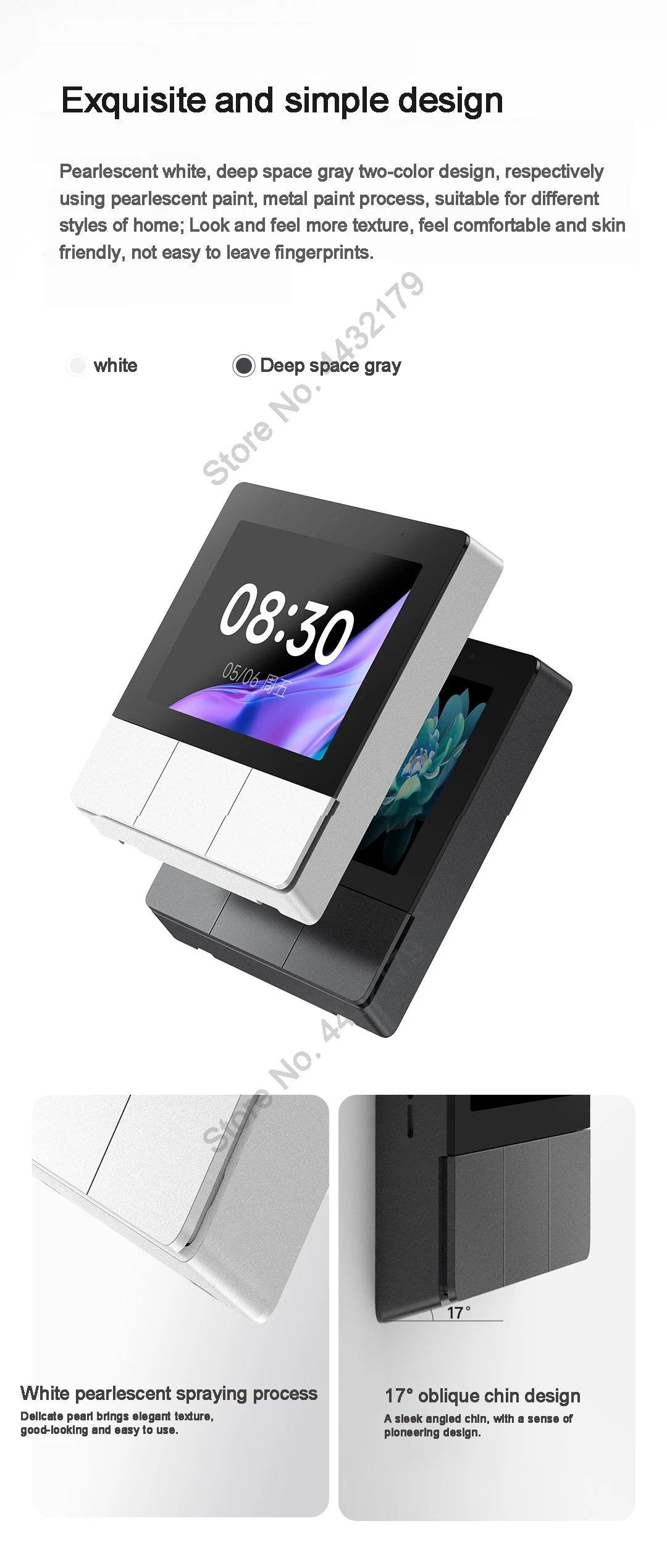 Xiaomi Smart Home Panel 3.23" Touch Screen Switch Central Control Screen Built in Bluetooth Mesh Gateway Works with Mihome App