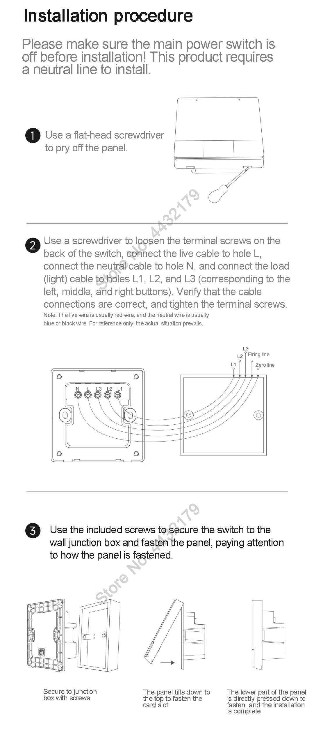 Xiaomi Smart Home Panel 3.23" Touch Screen Switch Central Control Screen Built in Bluetooth Mesh Gateway Works with Mihome App