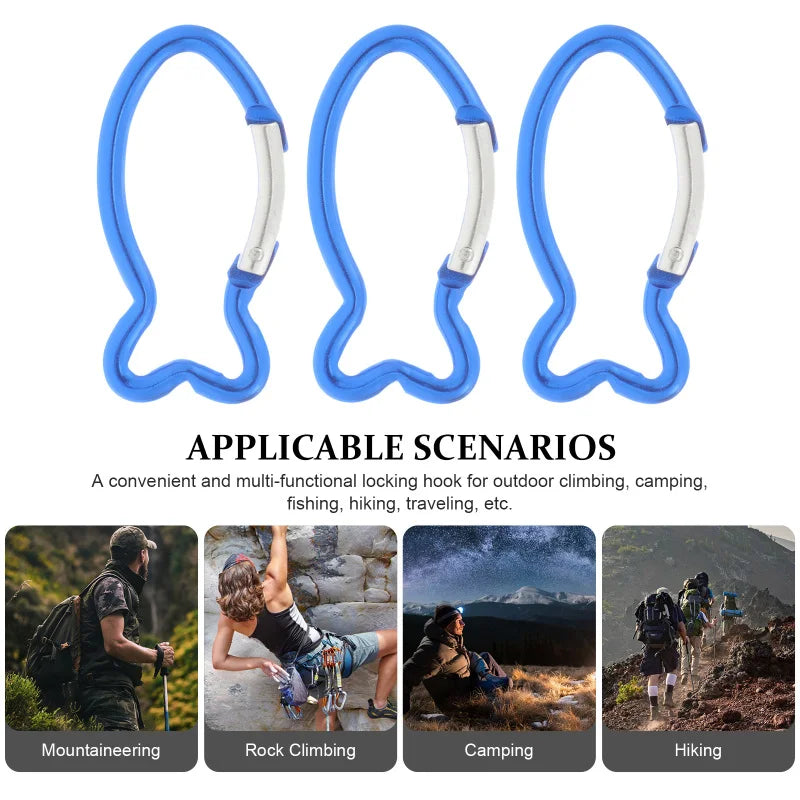 10 Pcs Climbing Carabiner Key Chain Clip Mini Sports Outdoor Survival Gear Camping Hooks Professional Travel