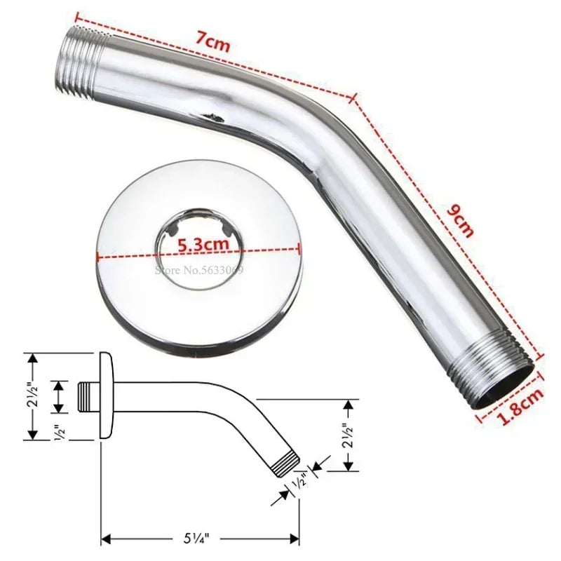 Round High Pressure Shower Head Angle Bathroom Adjustable Shower Head Luxury Chrome Bathroom Rain Shower Head Black/silver