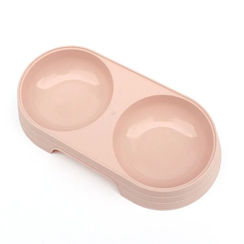Wheat Straw Pet Double Bowl Dog Bowl Cat Dog Drink Water and Eat Dual-use Rice Bowl Pet Supplies Cats Feeder Pets Items