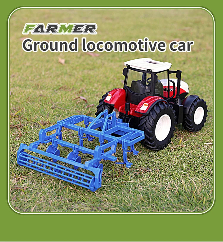 RC Car Tractors Trailer 2.4G Radio Controlled Farm Cars Farming Simulator Truck Miniature Farmer Animal Model Toys Children Boys