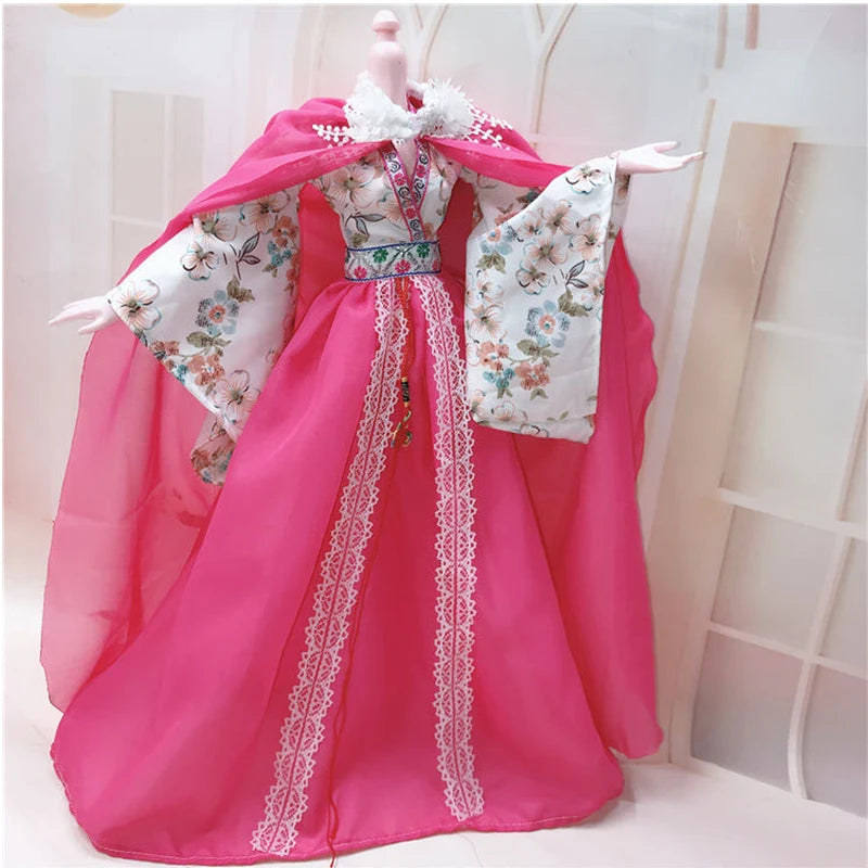 1/3 BJD Dolls Hanfu Clothes Chinese Traditional Costume for 60cm Princess Doll Long Skirt Fairy Dress Accessories Toys Gift Toys