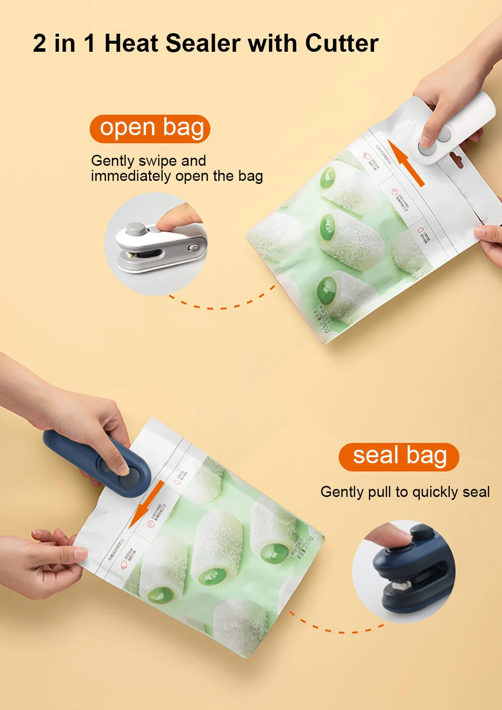Mini Heat Bag Sealing Machine Plastic Bag Sealer Handheld Heat Sealing Machine Food Packaging Heat Sealer Plastic Bag Sealants