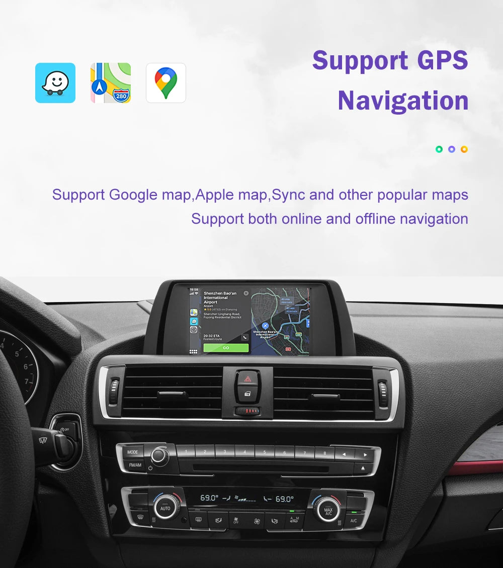 WirelessCarPlay For BMW Series 1 2 F20 F21 F22 F23 F45 2012-2020 NBT EVO with Android Auto Mirror Link AirPlay Car Play