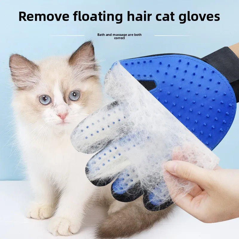 Cat grooming gloves, cat hair removal, pet massage, cleaning supplies
