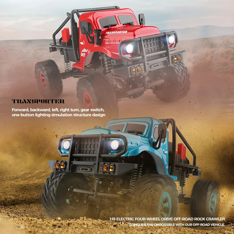 Wltoys 184020 1:18 Mini RC Car 2.4G With LED Lights 4WD Off-Road Electric Crawler Vehicle Remote Control Truck Toy for Children