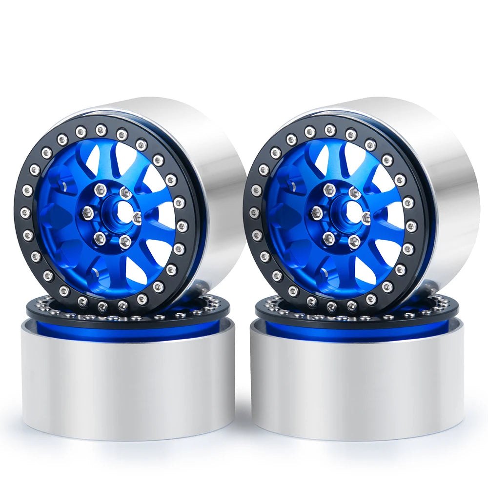 YEAHRUN 2/4pcs Metal Beadlock 2.2 inch Wheel Rims Hubs for Axial Wraith 90048 RR10 TRX-4 1/10 RC Crawler Car Upgrade Parts
