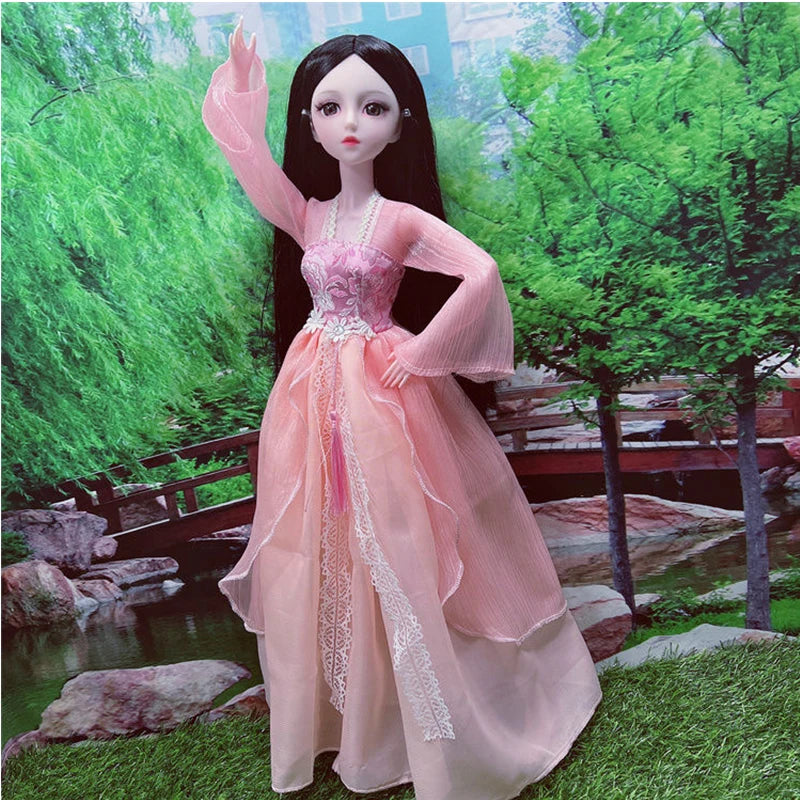 1/3 BJD Dolls Hanfu Clothes Chinese Traditional Costume for 60cm Princess Doll Long Skirt Fairy Dress Accessories Toys Gift Toys