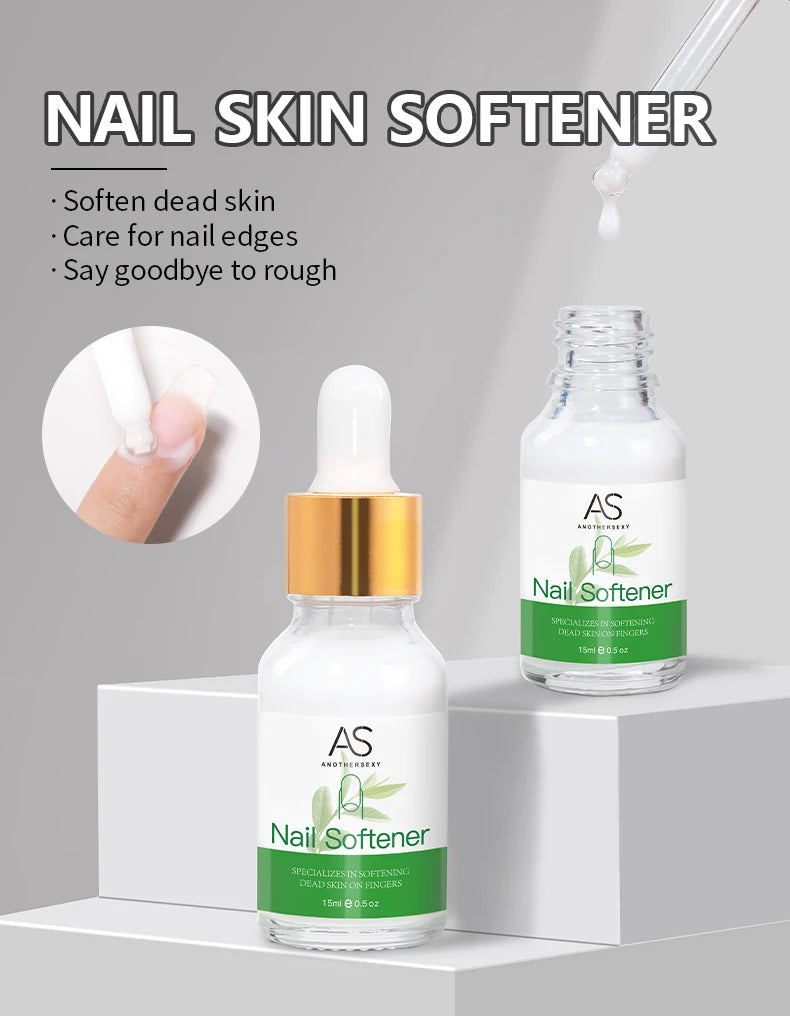 AS Cuticle Remover Liquid Cuticle Softener Professional Nail Care with Lanolin for Brittle Hang Nails Hydrating Moisturizing
