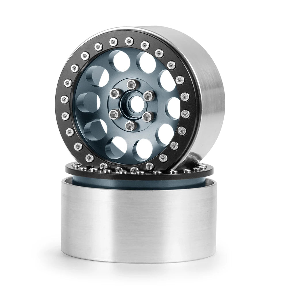 YEAHRUN 2/4pcs Metal Beadlock 2.2 inch Wheel Rims Hubs for Axial Wraith 90048 RR10 TRX-4 1/10 RC Crawler Car Upgrade Parts